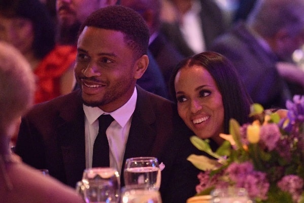 A picture of Nnamdi Asomugha with his wife, Kerry Wasington.